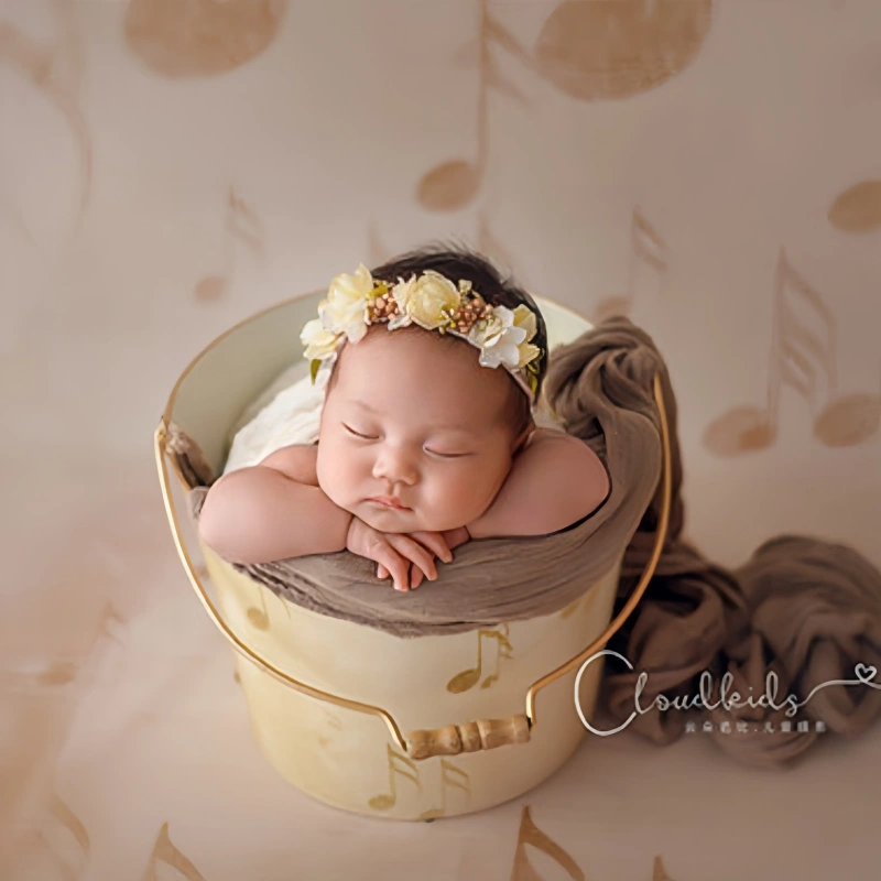 Iron Round Printing Bucket - Newborn Photography Props